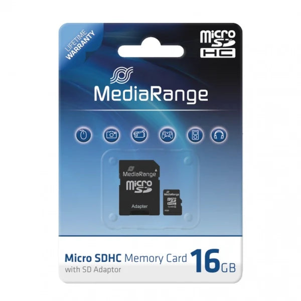 MediaRange microSDHC Card 16 GB Class 10 with adapter
