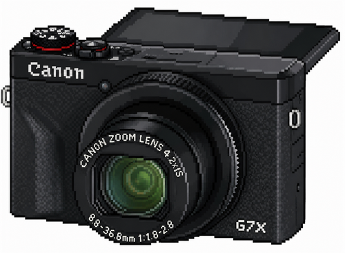 Pixel-art Canon PowerShot G7X Mark III digital collectible